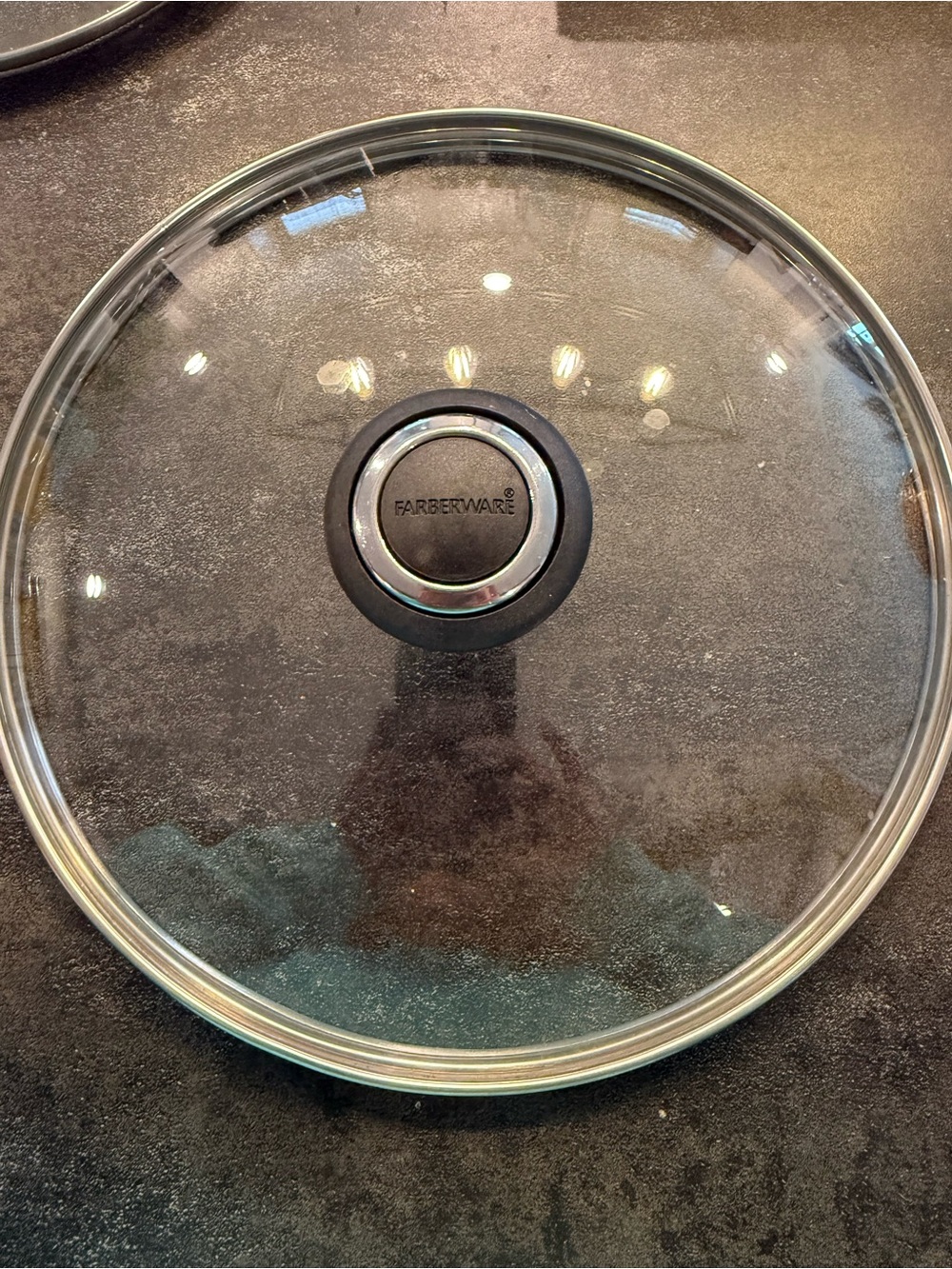 Farberware Clear Glass Lid with Black and Silver Knob